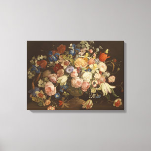 Elegante Vintage florale Rose Vase Art Anton Mulle Leinwanddruck