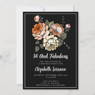 Elegante Vintage Florals 50 und prächtiger Geburts Einladung