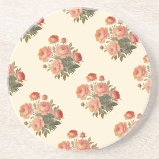 Elegante Vintage, florenrosa Peonies Getränkeuntersetzer