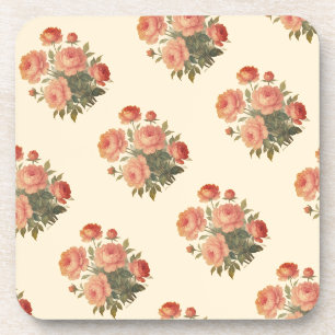 Elegante Vintage, florenrosa Peonies Getränkeuntersetzer