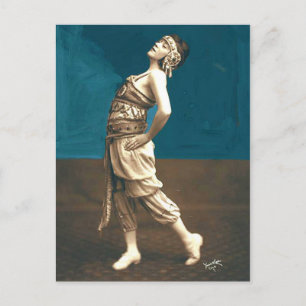 Elegante Vintage-Fotografie Haremstänzerin 1920er Postkarte