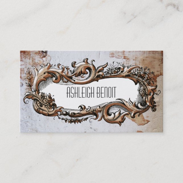 Elegante Vintage Frame Beruflich Business Card Visitenkarte (Vorderseite)