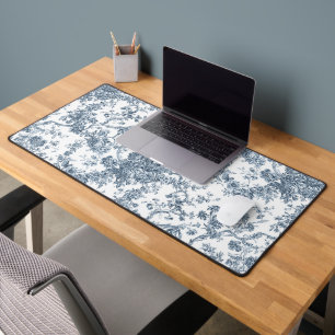 Elegante Vintage-Französische Gravur Blumen-Toile- Schreibtischunterlage