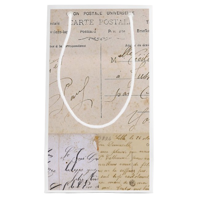 Elegante Vintage französische Kleine Geschenktüte (Vorderseite)