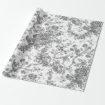 Elegante Vintage französische Stickereitoilette Geschenkpapier<br><div class="desc">Elegantes und verziertes Vintages Jouy-Muster mit exotischen Blume,  Weinreben und Blättern,  verwoben mit Garland und Körben von Rose. Dieses Muster wurde um 1910 in der Smithsonian-Sammlung aus einem historischen französischen Textilfragment adaptiert.</div>