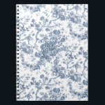 Elegante Vintage französische Stickereitoilette Notizblock<br><div class="desc">Elegantes und verziertes Vintag-weiß-blaues Jouy-Muster mit exotischen Blume,  Weinreben und Blättern,  die mit Garland und Körben von Rose verwoben sind. Dieses Muster wurde um 1910 in der Smithsonian-Sammlung aus einem historischen französischen Textilfragment adaptiert. Muster sind hoch,  können aber nicht gekachelt werden.</div>