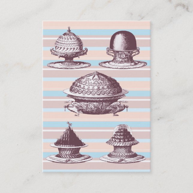 Elegante Vintage französisches Gebäck-Bäckerei Visitenkarte (Vorderseite)