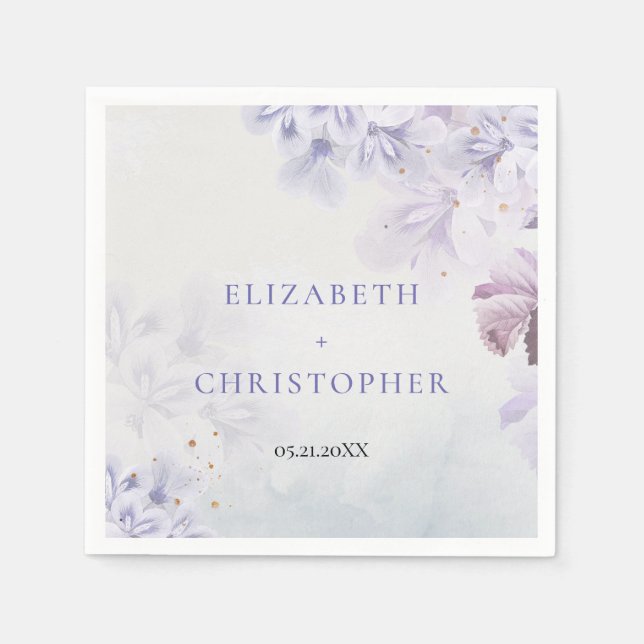 Elegante Vintage Frühlingsblütenhochzeit Serviette (Vorderseite)