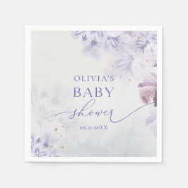 Elegante Vintage Frühlingshitze lila Blume Babydus Serviette