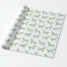 Elegante Vintage Galopp Pferde Wandern Geschenkpapier