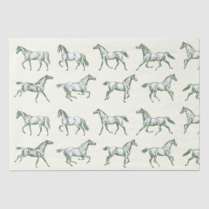 Elegante Vintage Galopp Pferde Wandern Seidenpapier