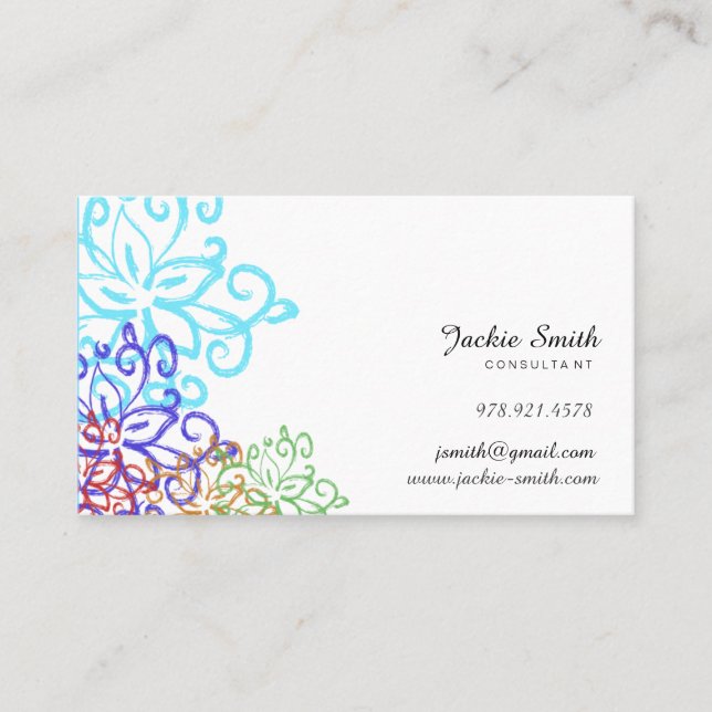 Elegante, Vintage gemusterte Geschäfts-mit Visitenkarte (Vorderseite)