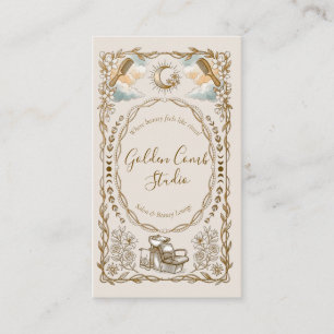 Elegante Vintage-Gold-Frisurensalon Visitenkarte