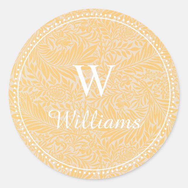 Elegante Vintage goldblütengepunktete Grenze Runder Aufkleber (Vorderseite)
