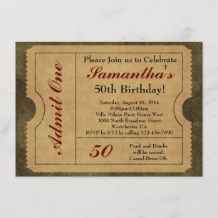 Elegante Vintage Goldene Einladung mit einem Ticke