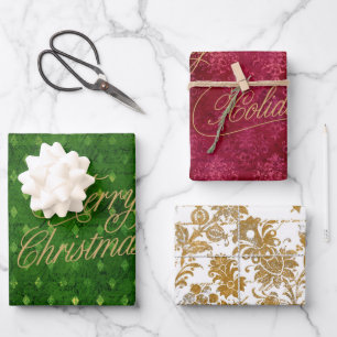 Elegante Vintage Goldmedaille Geschenkpapier Set