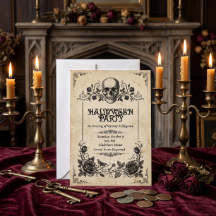 Elegante Vintage-Gotik-Halloween-Party-Einladung Einladung