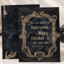 Elegante Vintage-Gotik-Halloween-Party-Einladung