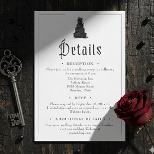 Elegante Vintage-Gotik-Schwarze-Toile-Hochzeit Begleitkarte
