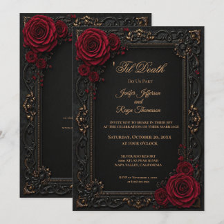 Elegante vintage-gotische Hochzeitseinladung Einladung