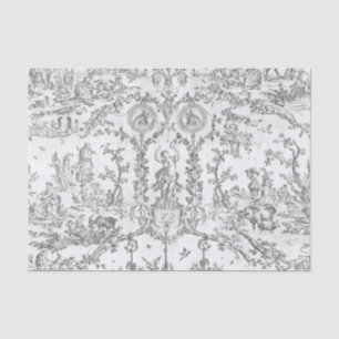 Elegante Vintage-Grau Französische Landhaus-Toile Seidenpapier