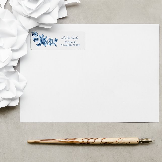 Elegante Vintage, gravierte blaue Rose (Von Creator hochgeladen)