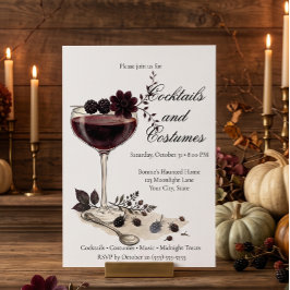 Elegante Vintage-Halloween-Cocktail-Karte Einladun Einladung