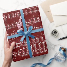 Elegante Vintage handgeschriebene Blatt-Musiknoten Geschenkpapier