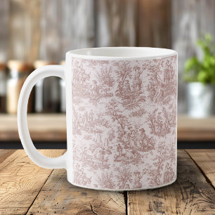 Elegante Vintage hellbraune Stadt de jouy Kaffeetasse
