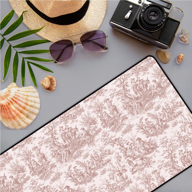 Elegante Vintage hellbraune Stadt de jouy Schreibtischunterlage (Von Creator hochgeladen)