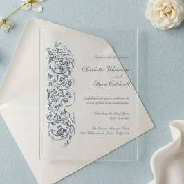 Elegante Vintage-Hochzeit-Acryleinladung mit Rand Acryleinladungen