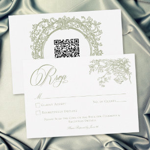 Elegante Vintage-Hochzeit im grünen Garten mit Wap RSVP Karte
