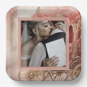 Elegante Vintage Hochzeit individuell anpassbares Pappteller