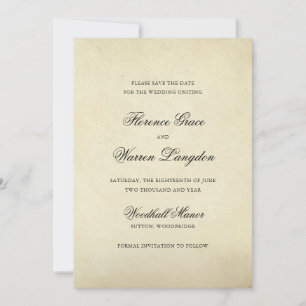 Elegante Vintage-Hochzeit Save The Date