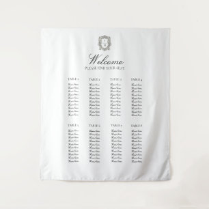 Elegante Vintage-Hochzeit Sitzordnung Minimalistis Wandteppich