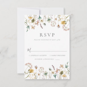 Elegante Vintage Hochzeit von Blume RSVP Karte