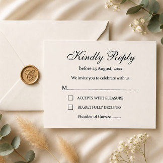 Elegante Vintage-Hochzeits-RSVP-Karte RSVP Karte