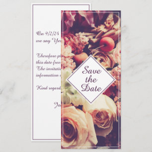 Elegante Vintage-Hochzeitsankündigung, Blumenmotiv