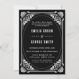 Elegante Vintage-Hochzeitseinladung Einladung