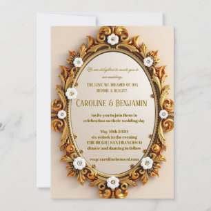 Elegante Vintage Hochzeitseinladungskarte – Verzie Mitteilungskarte
