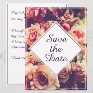 Elegante Vintage Hochzeitserklärung, Blume Motif