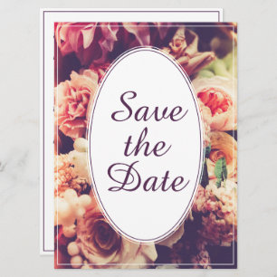 Elegante Vintage Hochzeitserklärung, Blume Motif