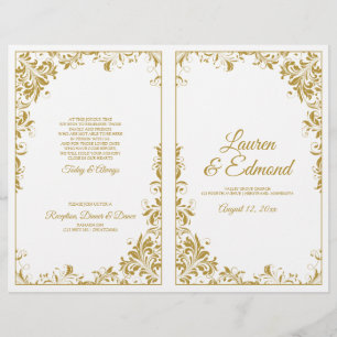 Elegante Vintage Hochzeitsprogramme für Reben in G