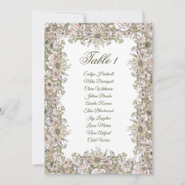 Elegante Vintage-Hochzeitssitzordnungskarte Einladung