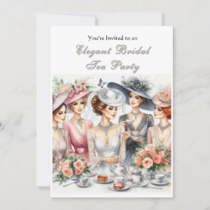 Elegante Vintage-Hochzeitsteeeinladung Einladung