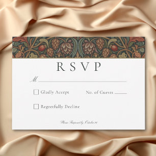 Elegante Vintage Hütte Botanische Hochzeit im Herb RSVP Karte