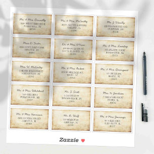 Elegante, Vintage, individuelle Gästetiketten Aufkleber