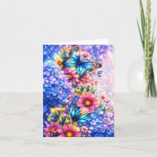 Elegante Vintage inspirierte florale leere Notizka Dankeskarte