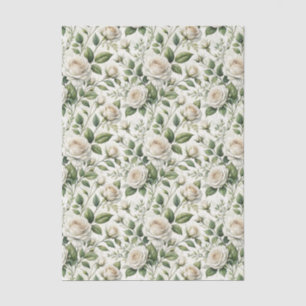 Elegante Vintage-inspirierte weiße Hochzeitsrosen Seidenpapier