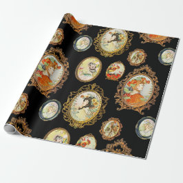 Elegante Vintage Jugendstil-Girls-Blume Geschenkpapier